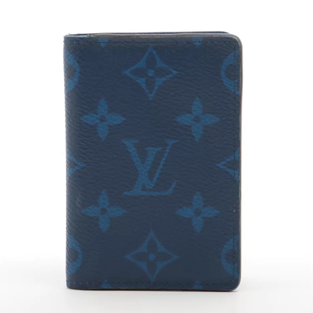 Louis Vuitton Monogram Taiga Lama Organizer De Poche Card Case Cobalt M30301
